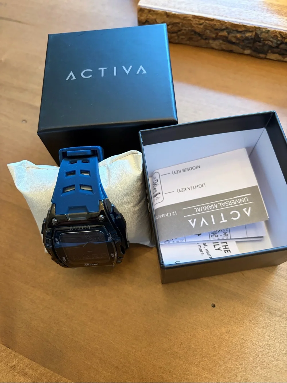 Ativa Black and Blue Digital Sports Smartwatch